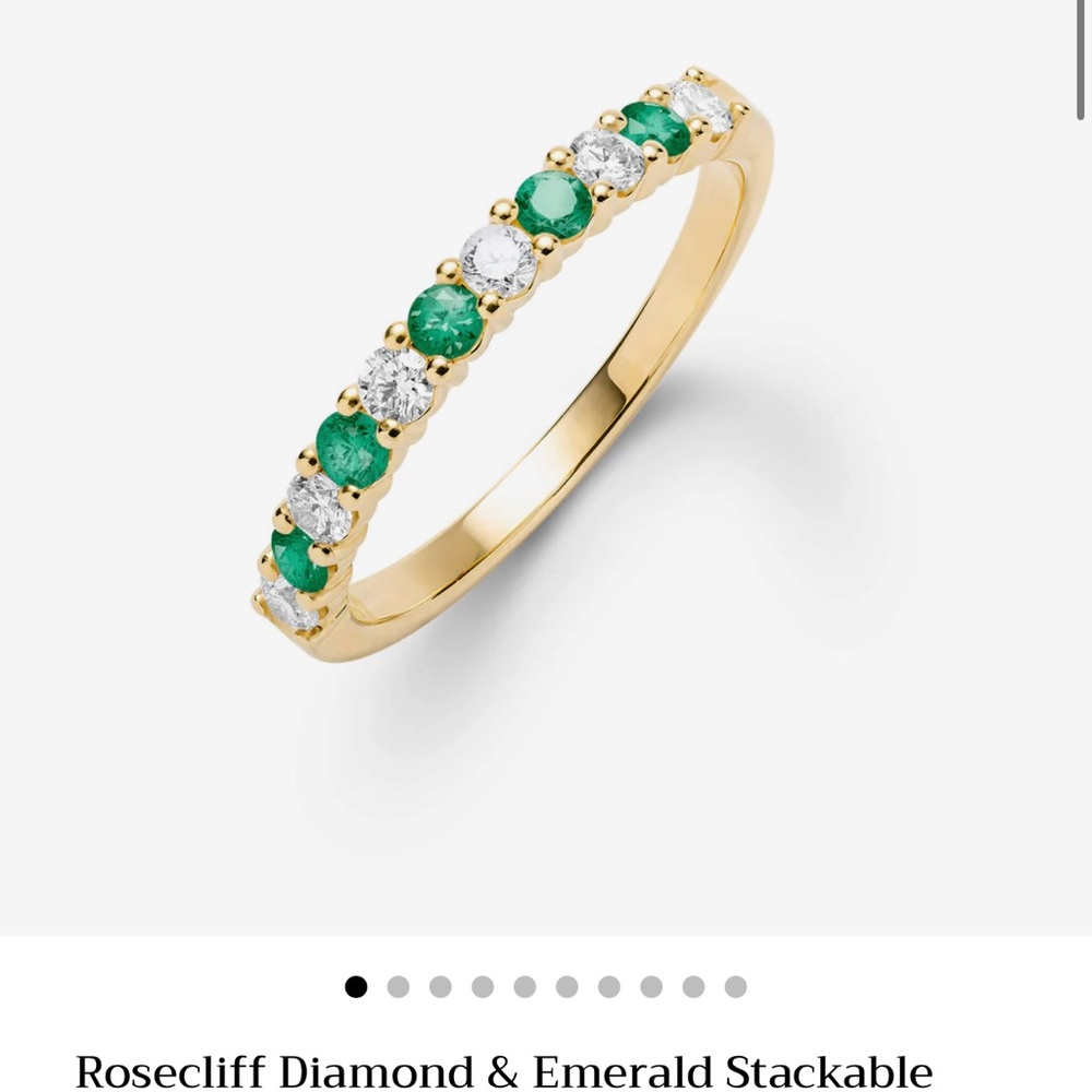Gold and Green Emerald Diamond Ring